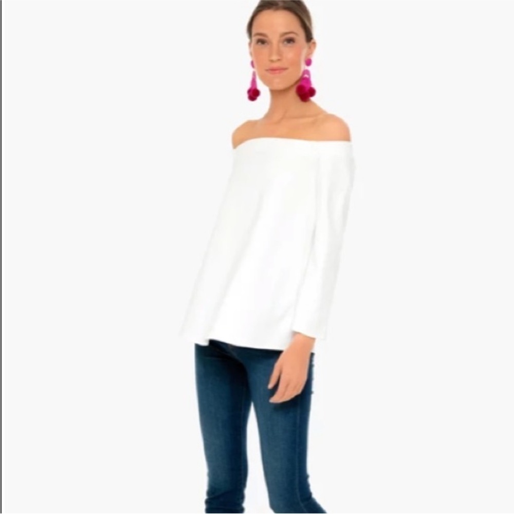Tuckernuck Miranda Off Shoulder 3/4 Length Top White NWOT XS - Picture 11 of 13